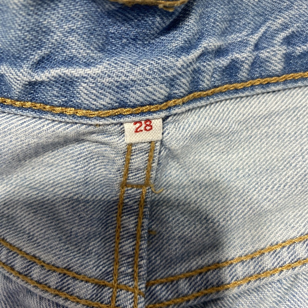 Levi's 501 High Rise Cutoff Shorts W28 Button Fly Distressed Light Wash - Picture 3 of 8